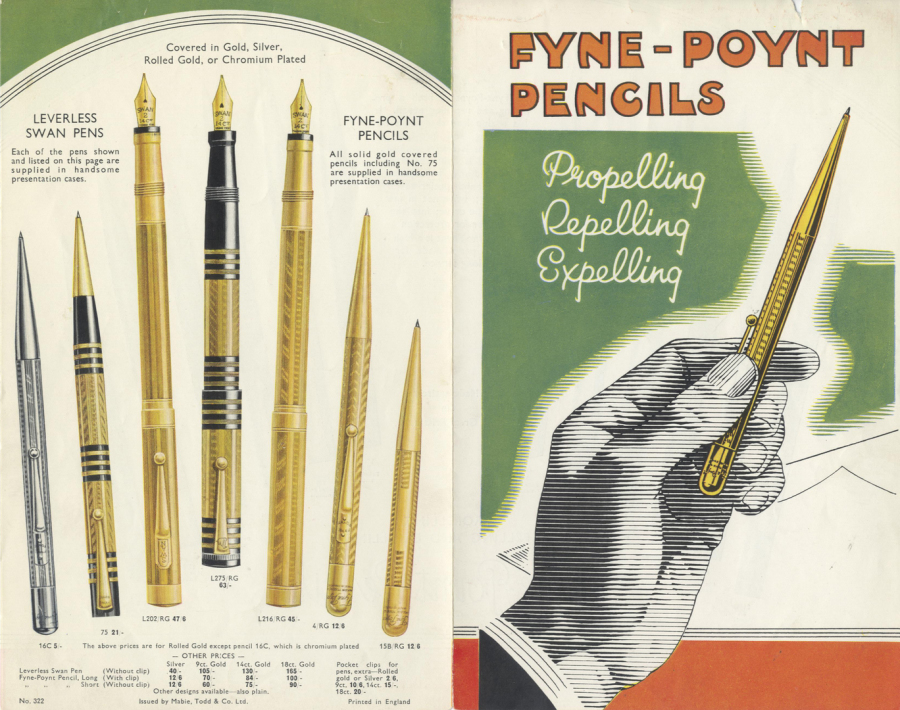 Fyne Poynt 18金製 英国製 ヴィンテージペン Mabie Todd English Pen